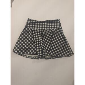 Originality Gingham Pleated Skort Girls M Black White Tennis Preppy